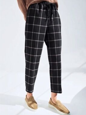 Aritzia Group Babaton Sz S Jimmy Black Casual Plaid Academia Preppy Pants
